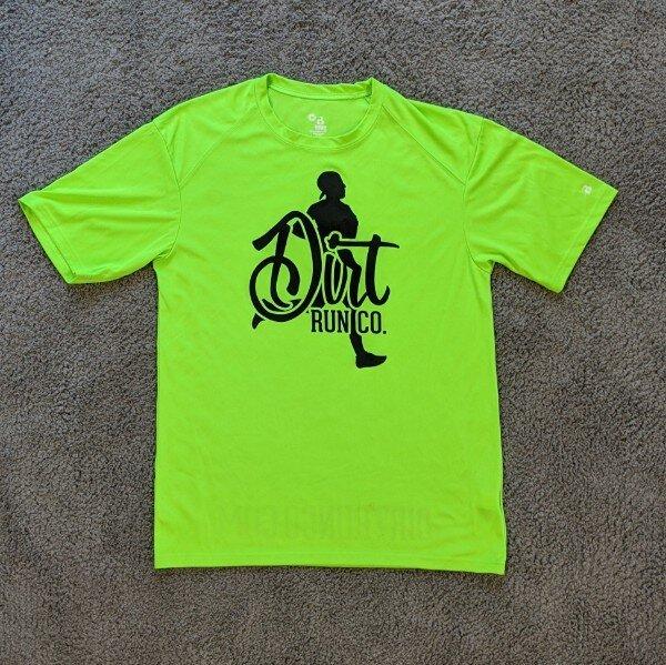 product shot of the front of the Dirt Run Co. Tech Short-Sleeve